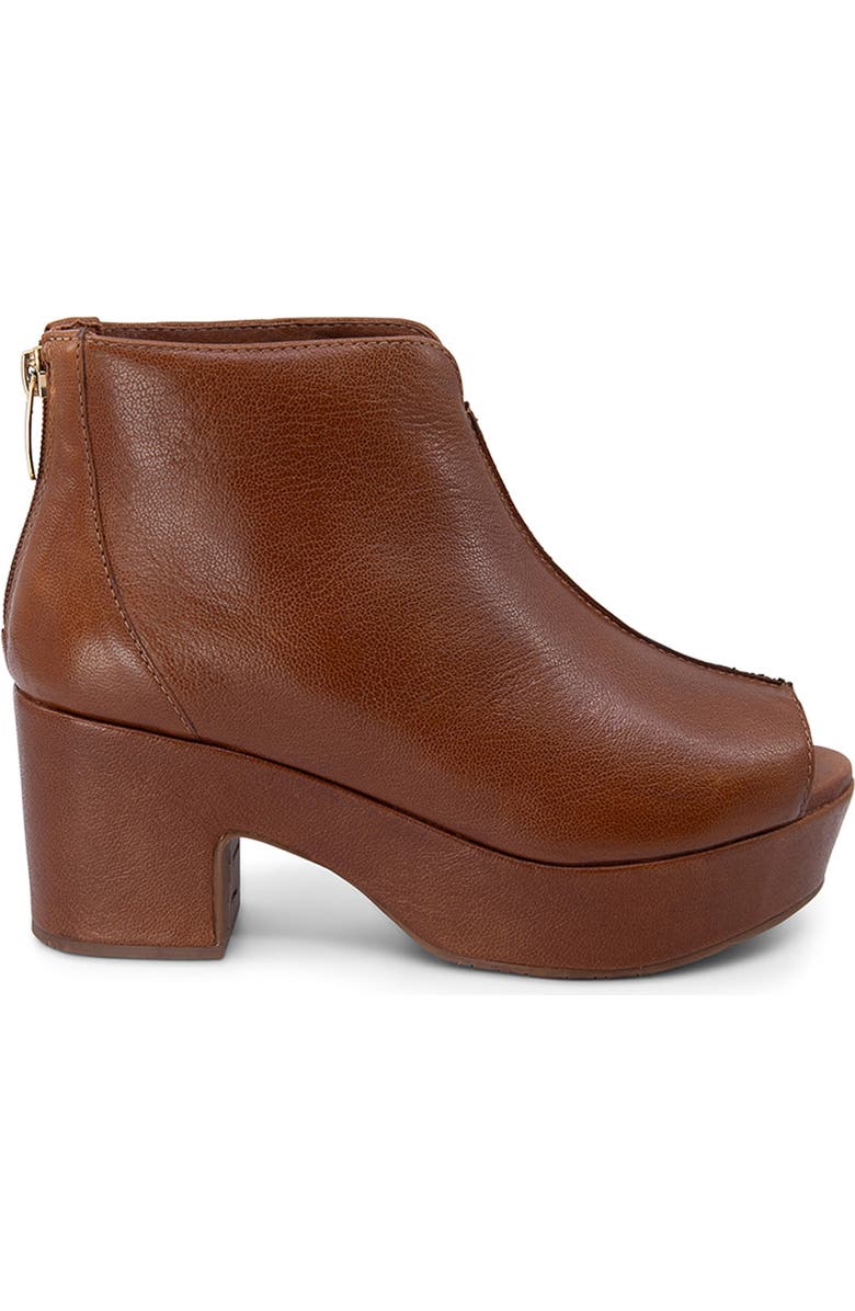 Chocolat Blu Gion Peep Toe Platform Bootie, Alternate, color, Brown Leather