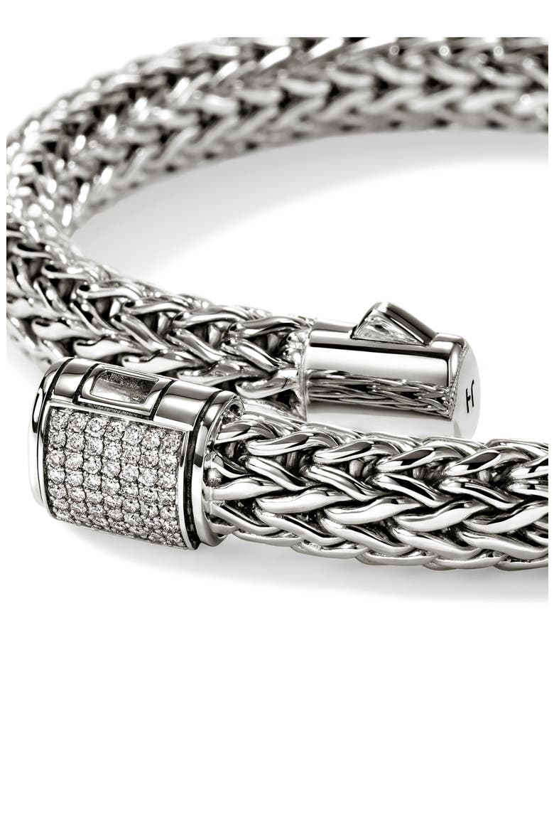 Icon Bracelet, Sterling Silver, Pavé Diamond, 7.5mm, Alternate, color, SILVER