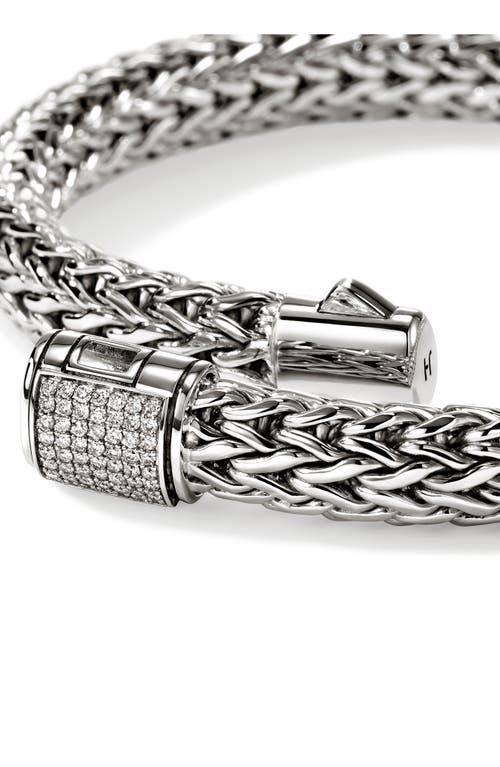 John Hardy Icon Bracelet, Sterling Silver, Pavé Diamond, 7.5mm In Gray