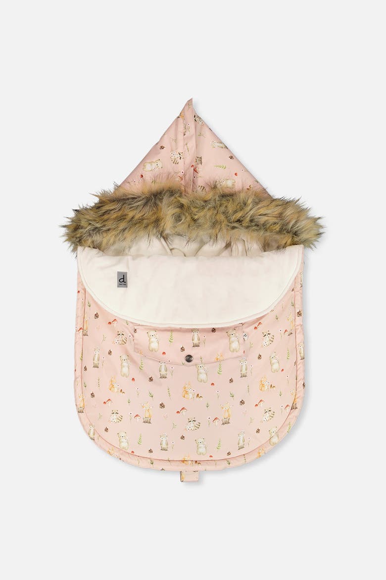 Animal Bunting Bag Velour Lined Car Seat and Stroller, Main, color, Pink Animal Print