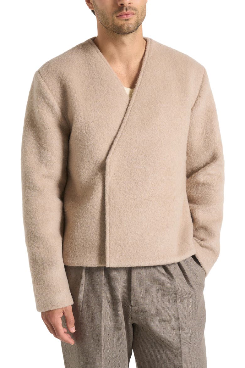 Loris Minimal Wool Jacket, Alternate, color, Beige