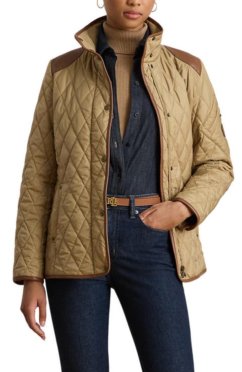 ジャケット・アウター everyone random quilted jacket (BEIGE) OWEIEYEU Women'S Quilted Jacket Drawstring High Collar