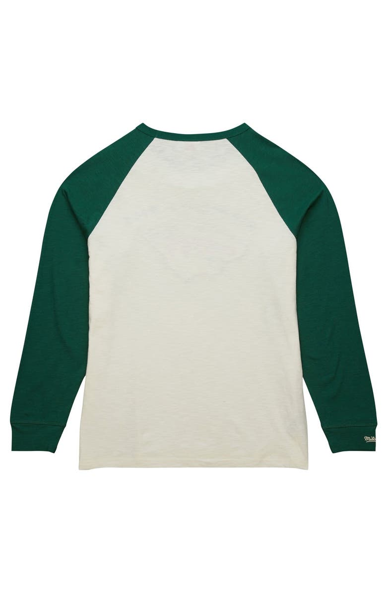 Mitchell & Ness Men's Mitchell & Ness Cream Minnesota Wild Legendary Slub Vintage Raglan Long Sleeve T-Shirt, Alternate, color, Cream