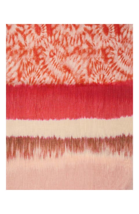 Tie Dye Cotton & Silk Scarf