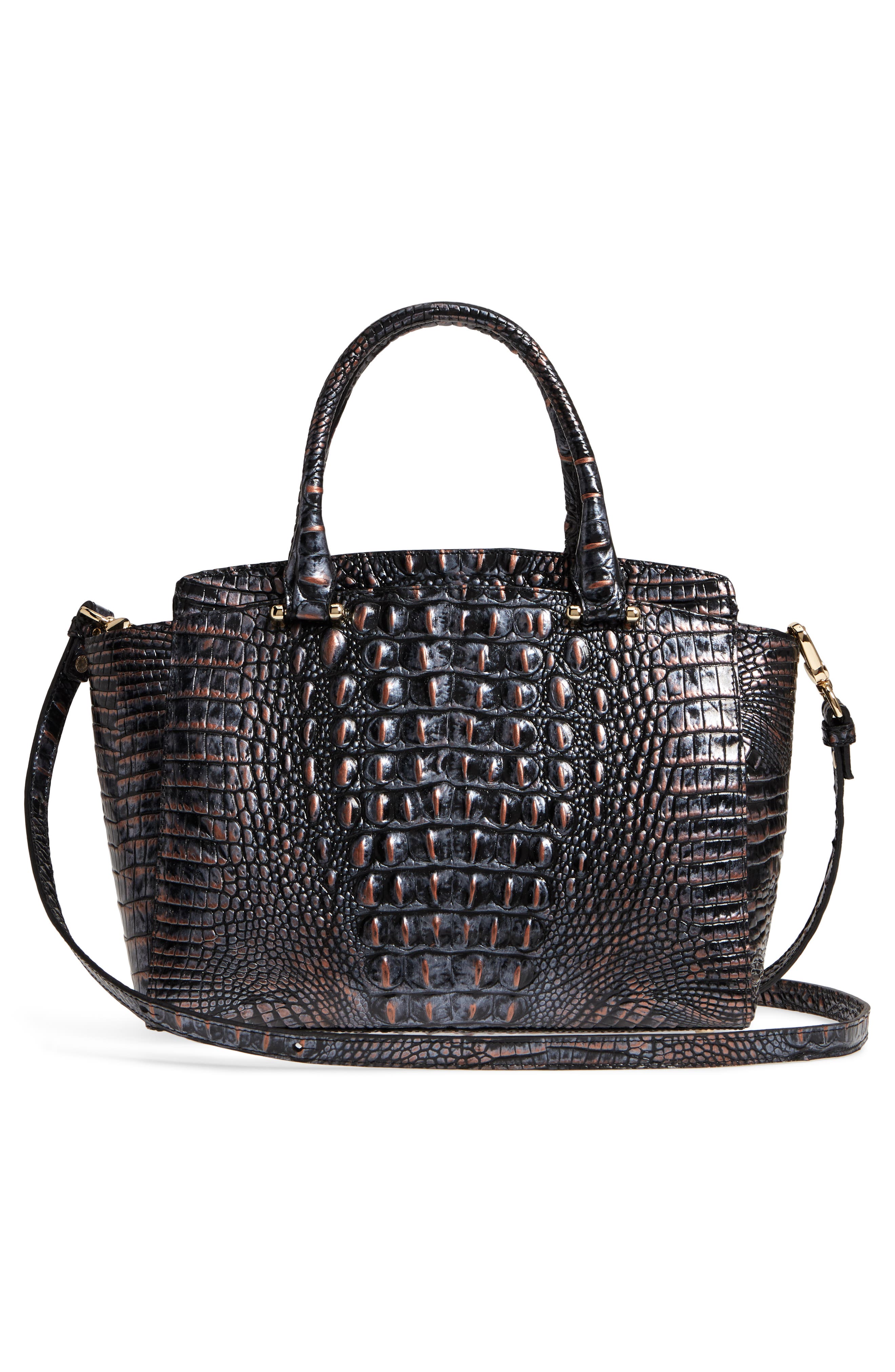 Brahmin Nadia Croc Embossed Leather Satchel, Alternate, color, 