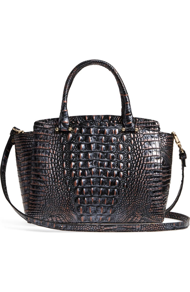 Brahmin Nadia Croc Embossed Leather Satchel, Alternate, color,
