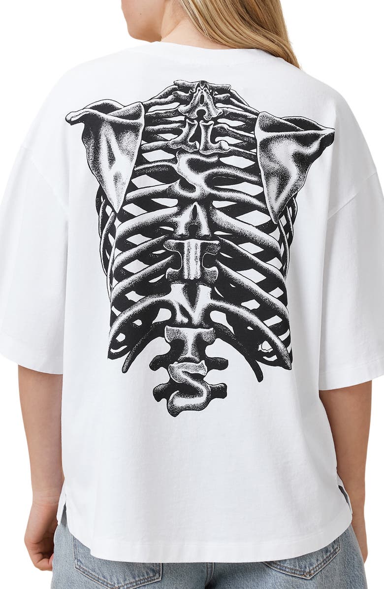 AllSaints Amelie Anatomica Oversize Cotton Graphic T-Shirt, Alternate, color, White