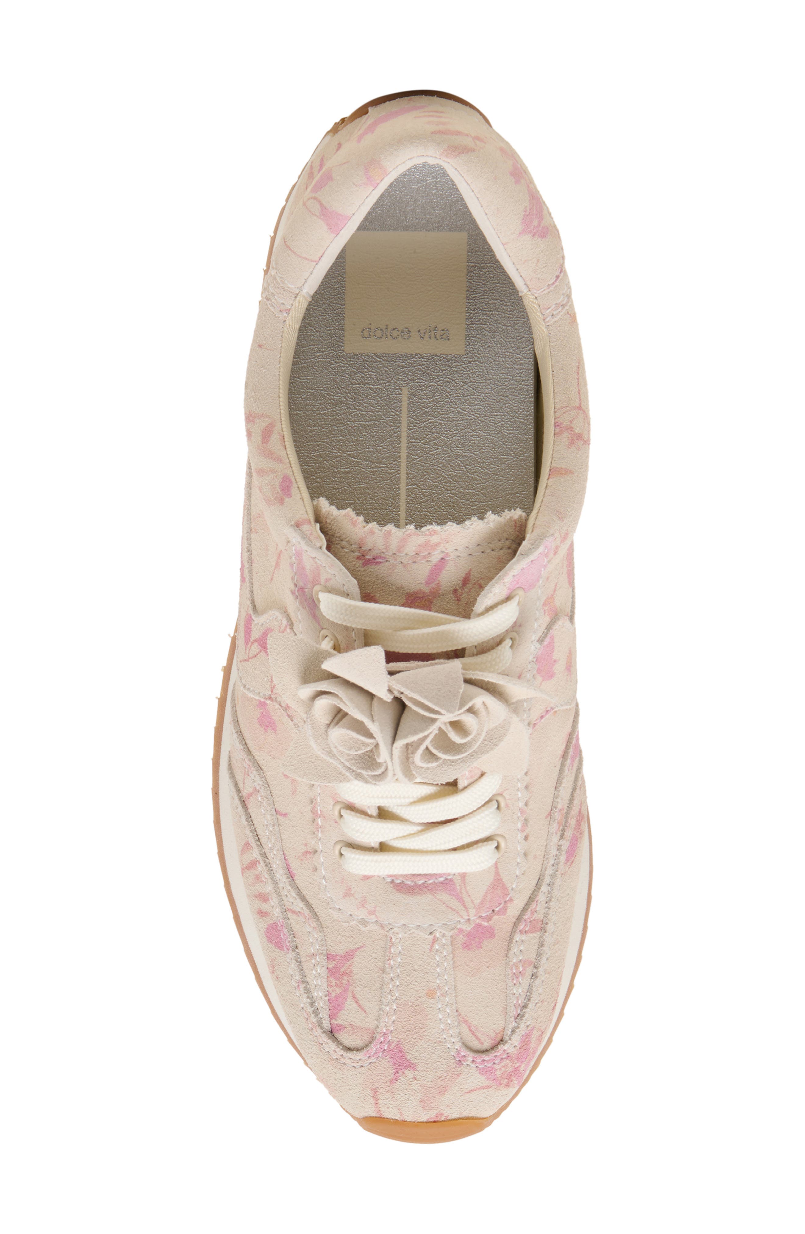 Dolce Vita Floral Sneaker, Alternate, color, Pink Floral Suede