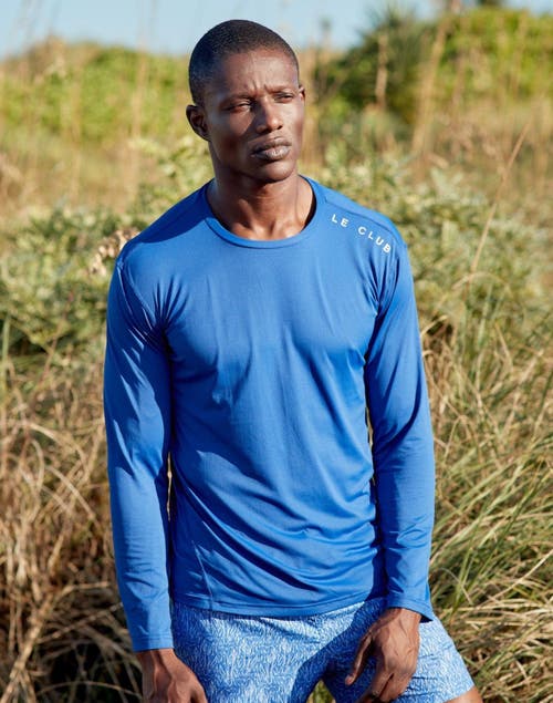 Shop Le Club Resortwear Spf 50 Le Club Mens Rashguard In Royal