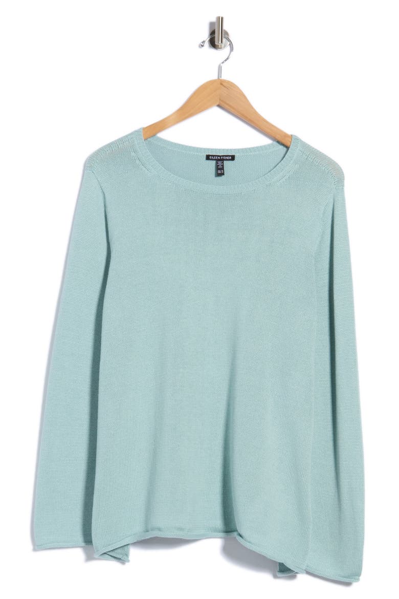 Bateau Neck Cotton Blend Sweater, Alternate, color, ARCTIC BLUE