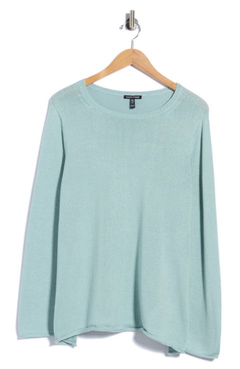 Bateau Neck Cotton Blend Sweater