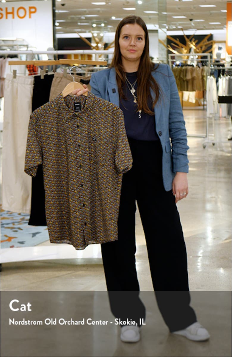 Micro Garden Floral Short Sleeve Button-Up Shirt, sales video thumbnail