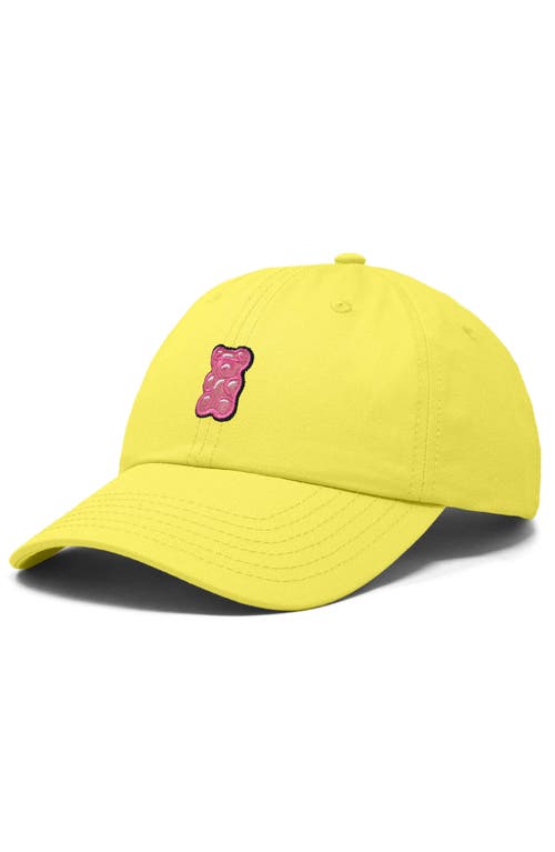 Dalix Pink Gummy Embroidered Casual Cap In Yellow