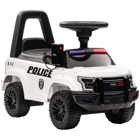 Kids Police Car Ride-on with Megaphone, Storage