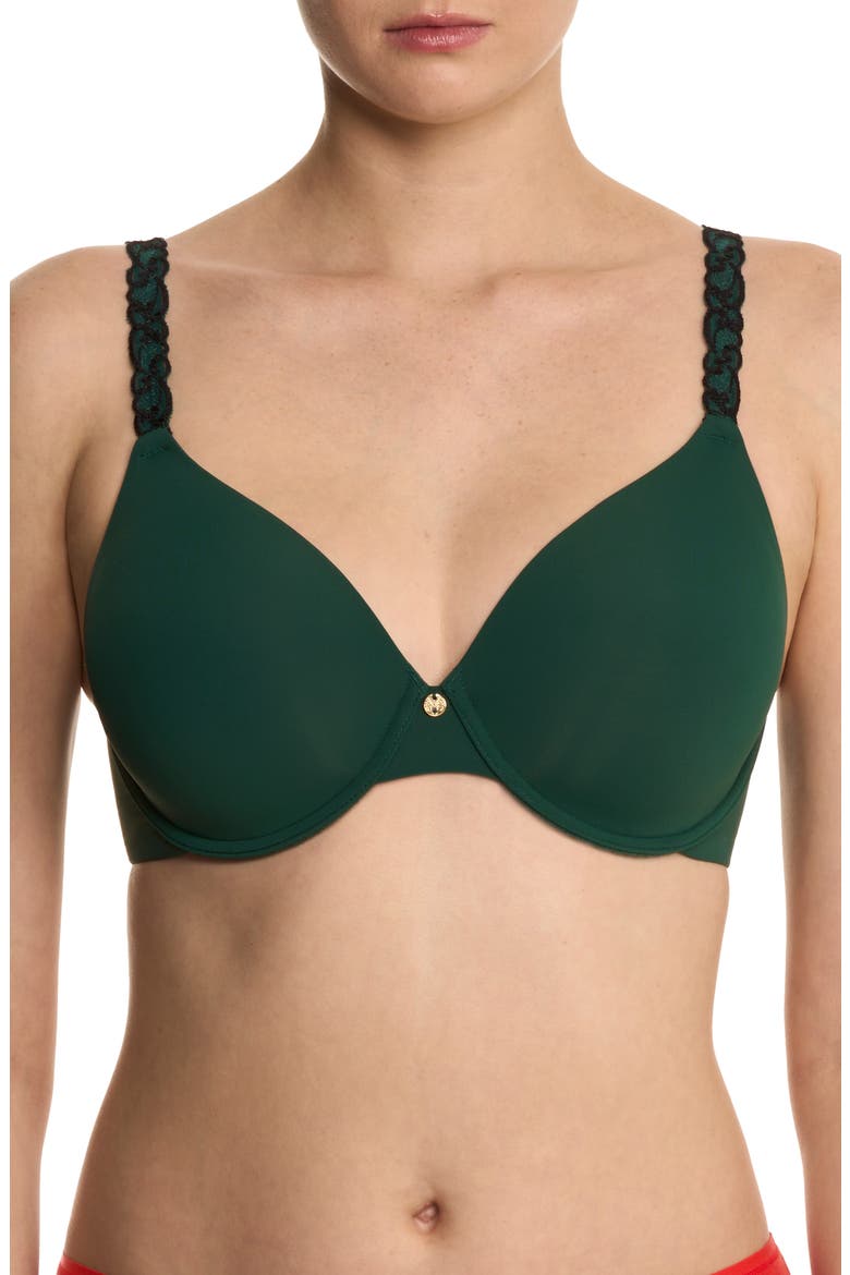 Pure Luxe Underwire T-Shirt Bra, Main, color, MIDNIGHT JADE/ BLACK