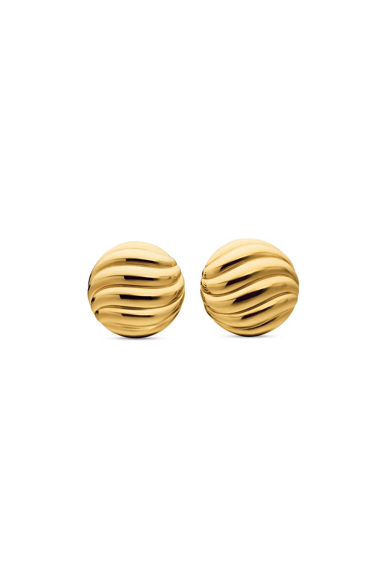 Sculpted Cable Stud Earrings, Main, color, 18K YELLOW GOLD