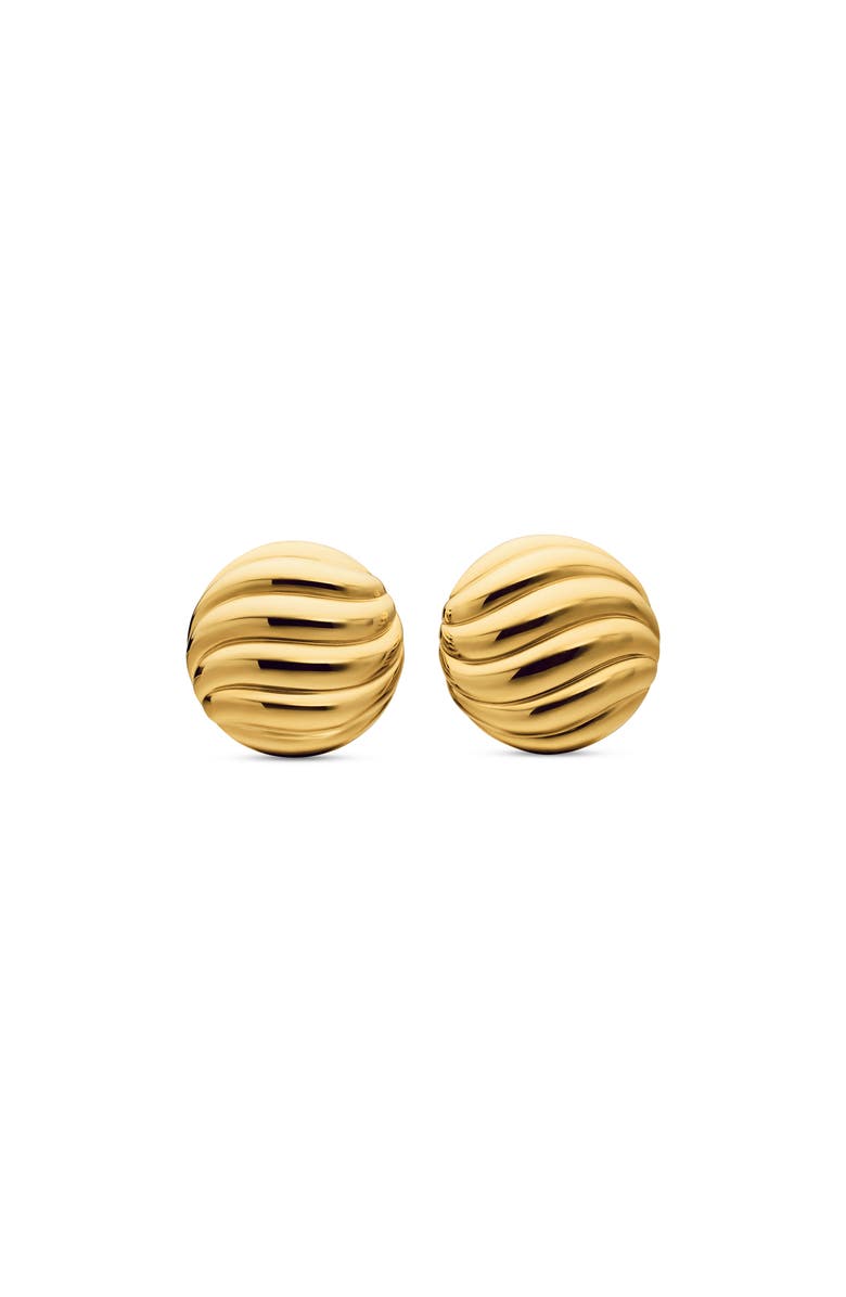 David Yurman Sculpted Cable Stud Earrings, Main, color, 18K Yellow Gold