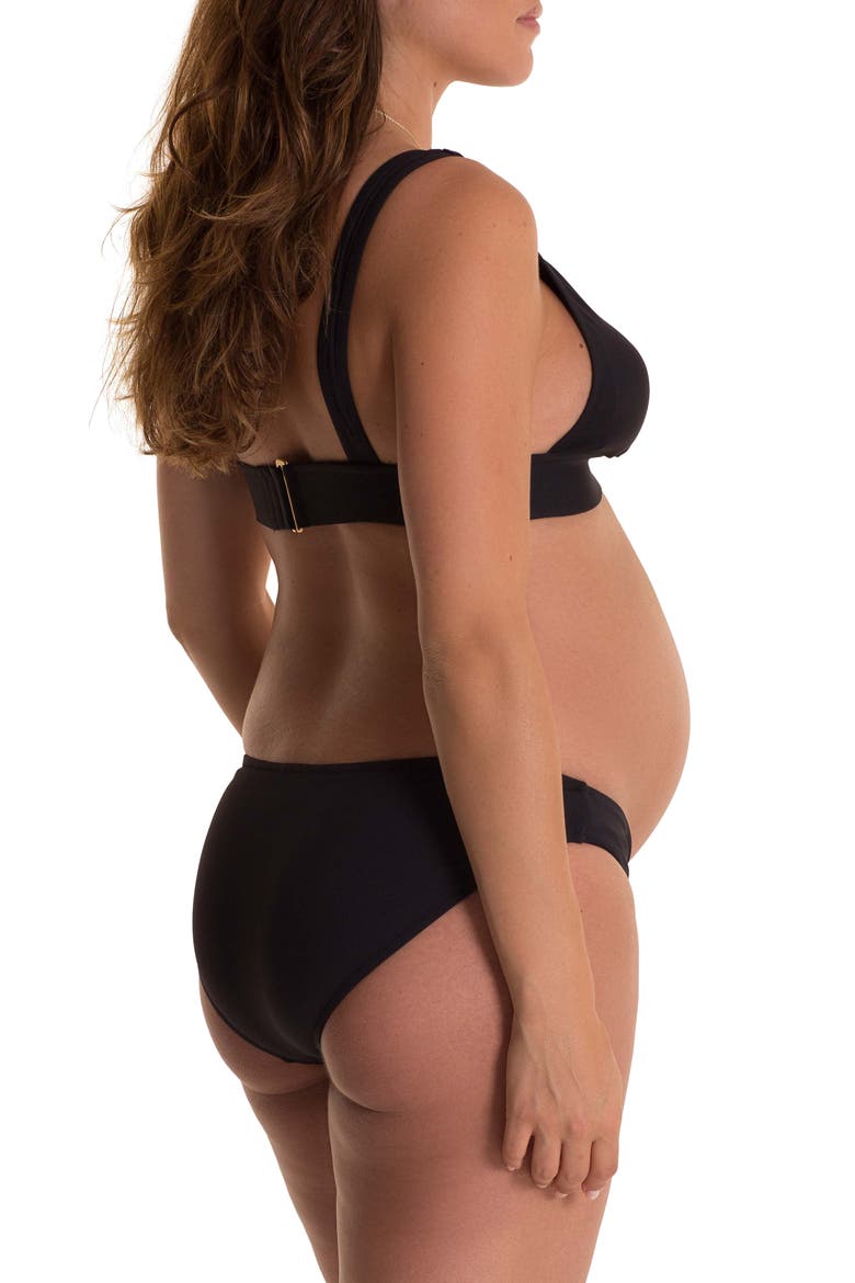 Olivia Maternity Bikini Bottoms, Alternate, color, BLACK