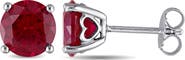 DELMAR Lab-Created Ruby Stud Earrings