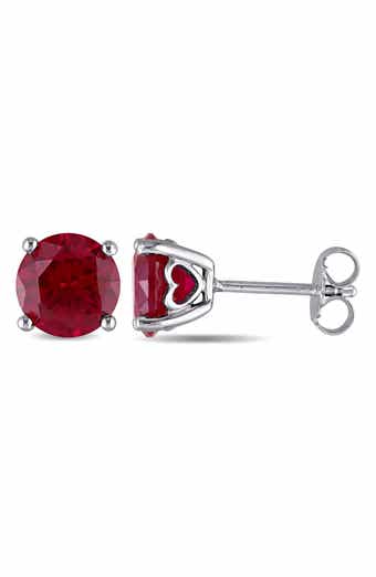 Lab-Created Ruby Stud Earrings