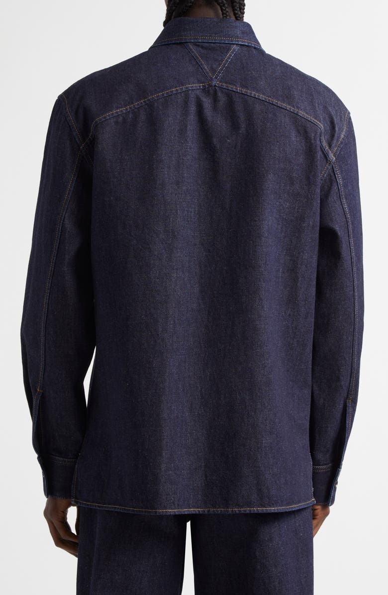 Bottega Veneta Cotton Denim Button-Up Shirt, Alternate, color, 4245 Indigo
