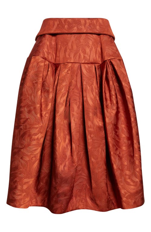 Dries Van Noten Saffy Jacquard High Waist Midi Skirt In Brown