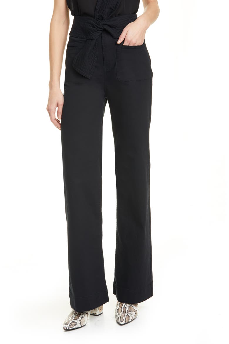 Wade Tie Waist Jeans, Main, color, NOIR