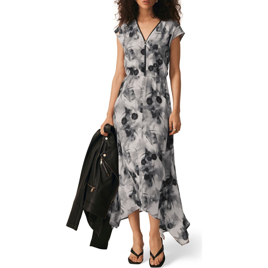 Mint Velvet Abstract Print Midi Dress In Multi