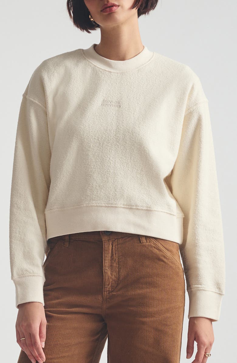 Brooklyn Industries Logo Crewneck Sweatshirt, Main, color, Turtledove