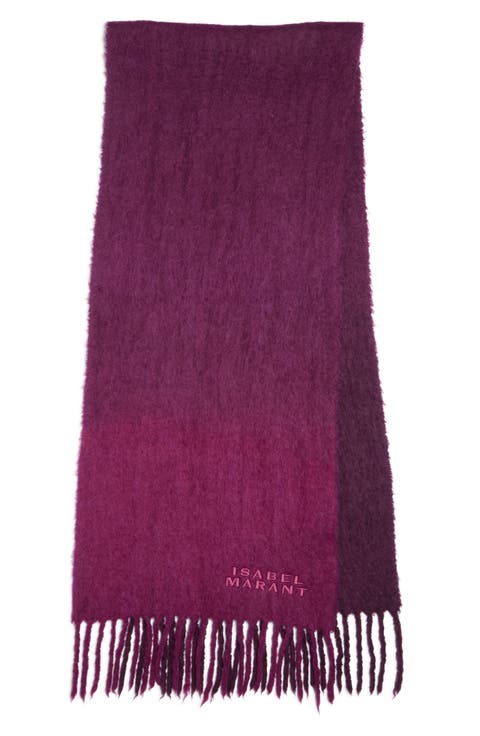 Firna Logo Embroidered Fringe Scarf