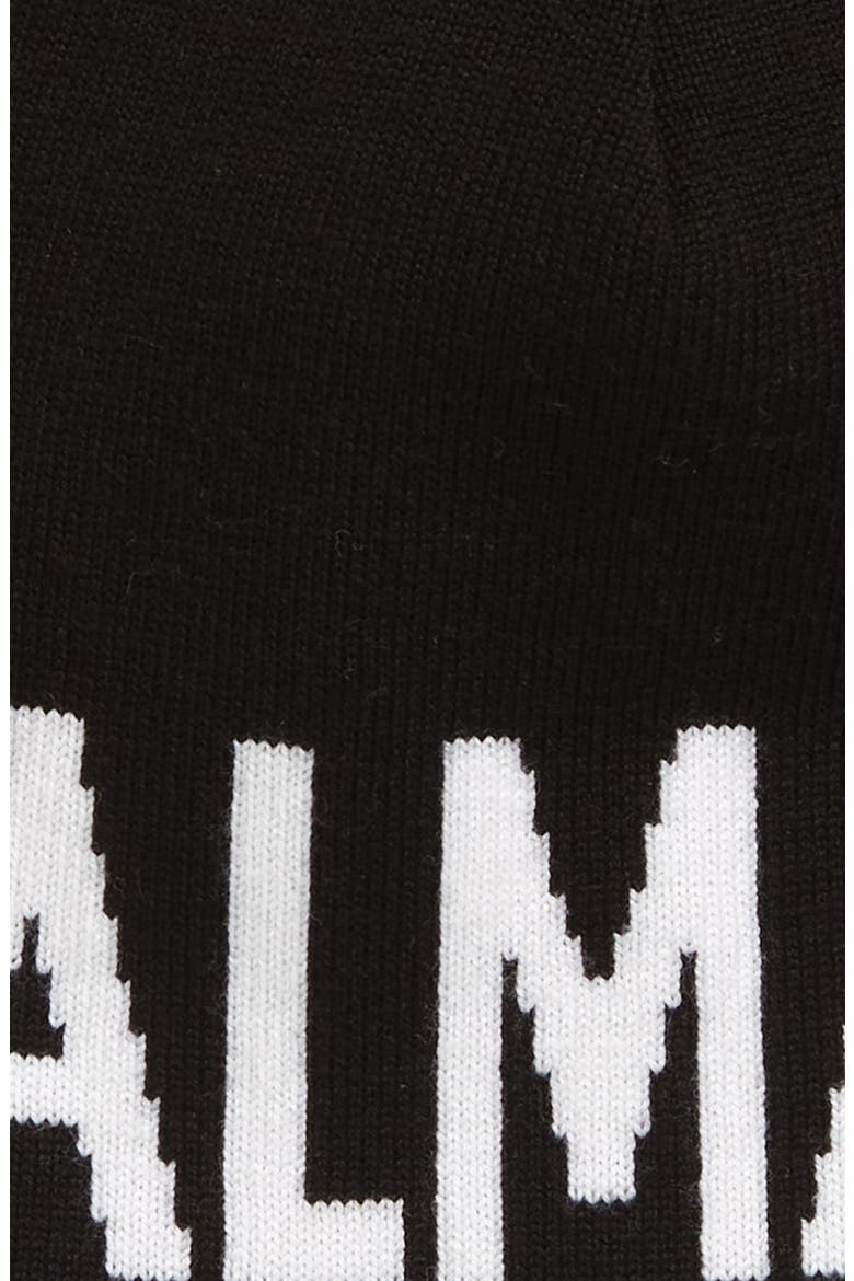 Kids' Intarsia Logo Virgin Wool Beanie, Alternate, color, 930BC BLACK WHITE