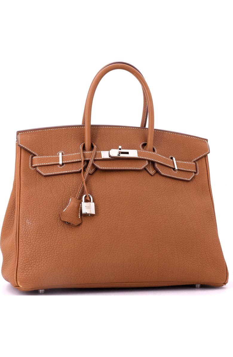 Pre-Owned Hermes Birkin Handbag Brown Fjord with Palladium Hardware 35, Alternate, color,