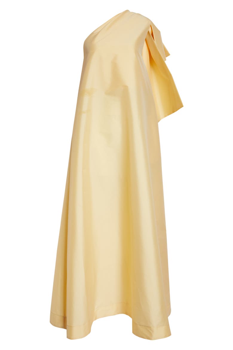 Winnette Bow Detail One-Shoulder Satin Dress, Alternate, color, SOFT YELLOW