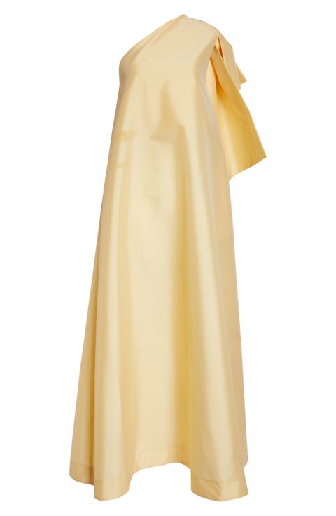 Winnette Bow Detail One-Shoulder Satin Dress