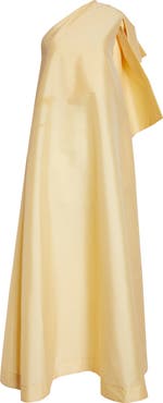 BERNADETTE Winnette Bow Detail One-Shoulder Satin Dress