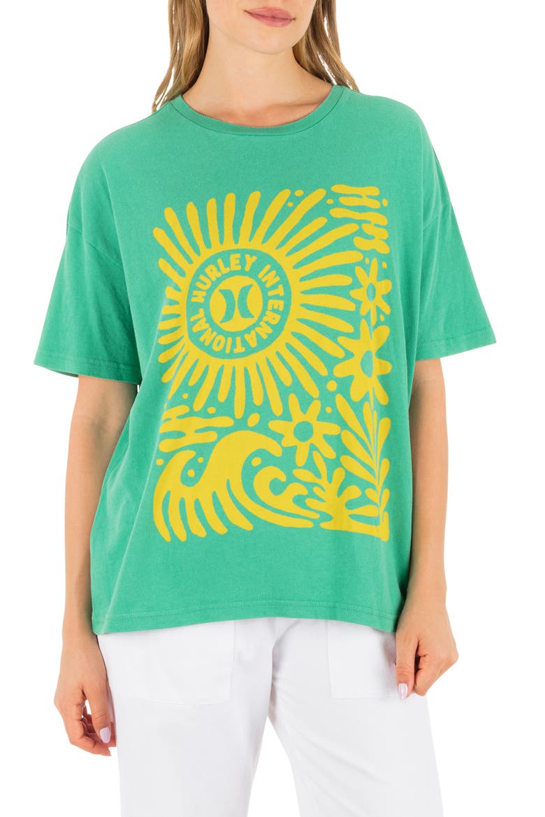 Harmony Graphic Boyfriend T-Shirt, Main, color, SPRING GREEN