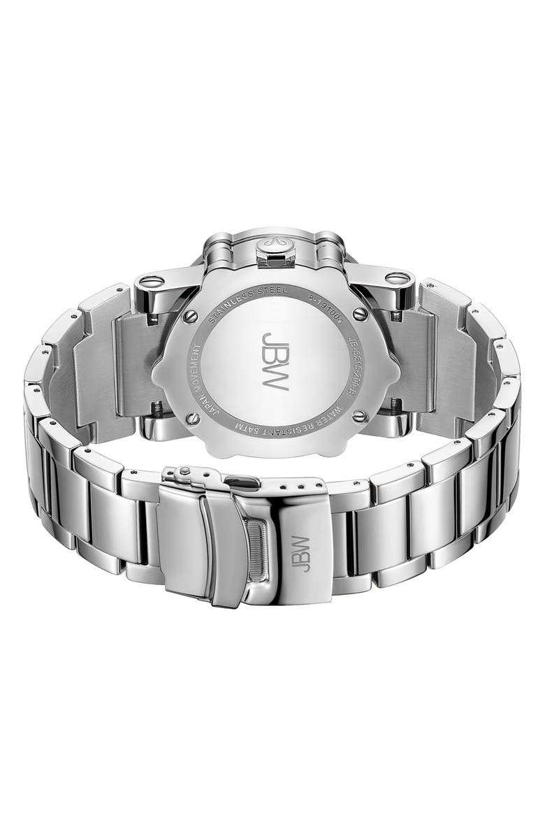 JBW The Phantom Diamond Encrusted Bracelet Watch, 42mm - 2.00 ctw, Alternate, color, Silver
