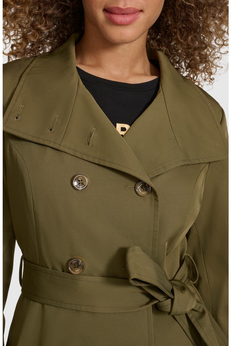 Double Breasted Peplum Trench Jacket, Alternate, color, OLIVE