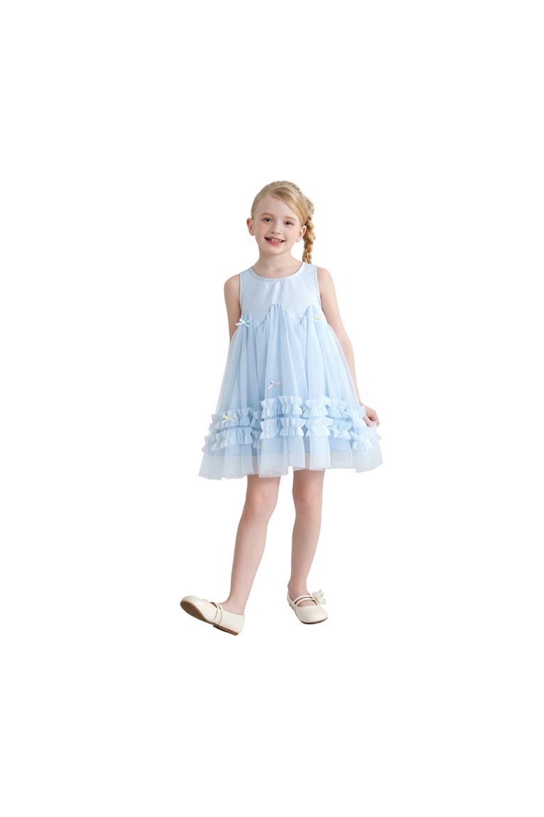 Genevieve Pleated Tulle Dress, Alternate, color, Blue