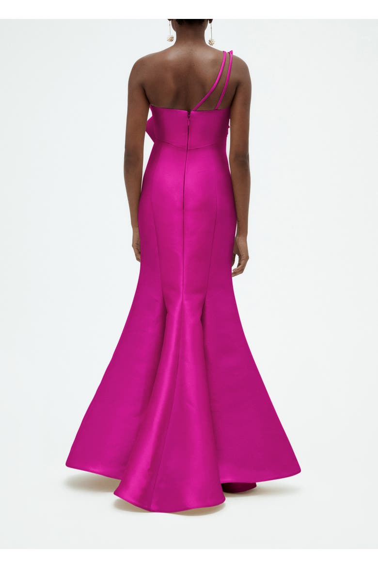 Mikado Twisted Double Bow Gown, Alternate, color, Fuchsia