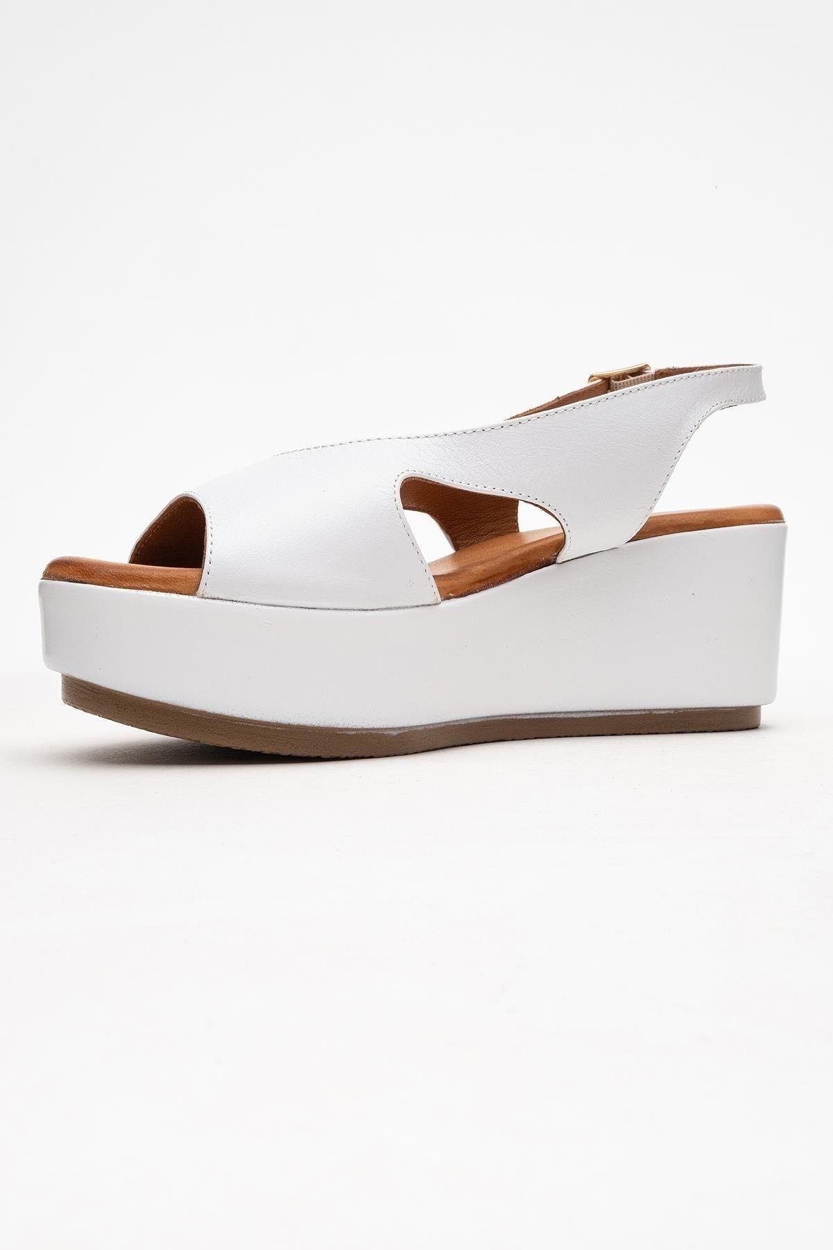 Forever 
Always Shoes Brad Leather Platform Sandal, Alternate, color, White Leather