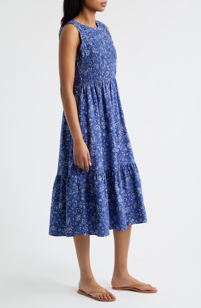 beachlunchlounge Jules Smock Bodice Dress, Alternate, color, Starry Field