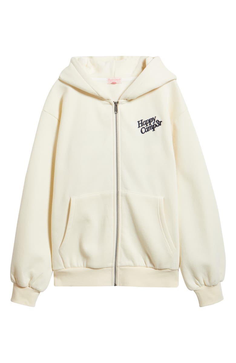 HAPPY CAMP3R World is Better Zip-Up Hoodie, Alternate, color, Cream