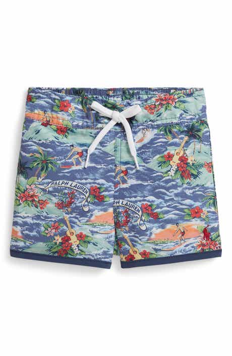 Tropical Print Swim Trunks
