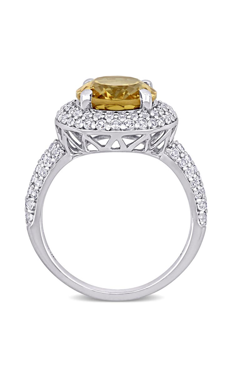 Julianna B. Gemstone & White Sapphire Double Halo Ring, Alternate, color, Citrine