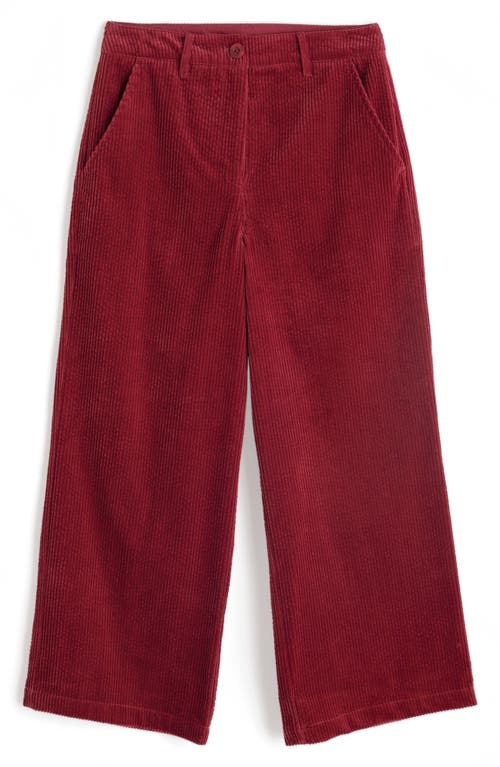 Seasalt Cornwall Asphodel Crop Wide Leg Corduroy Pants In Red