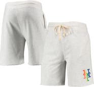 CONCEPTS SPORT Men's Concepts Sport Oatmeal New York Mets Mainstream Logo Terry Tri-Blend Shorts