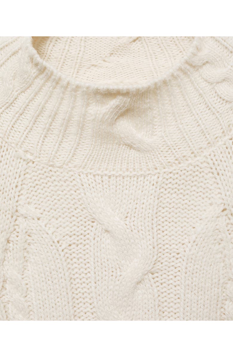 MANGO Perkins Cable Stitch Crop Sweater, Alternate, color,