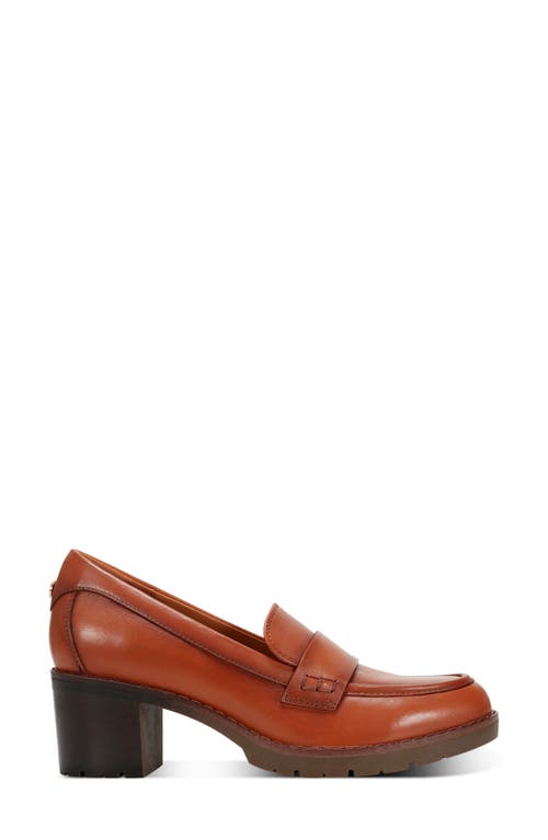 Easy Spirit Charli Block Heel Loafer In Medium Brown