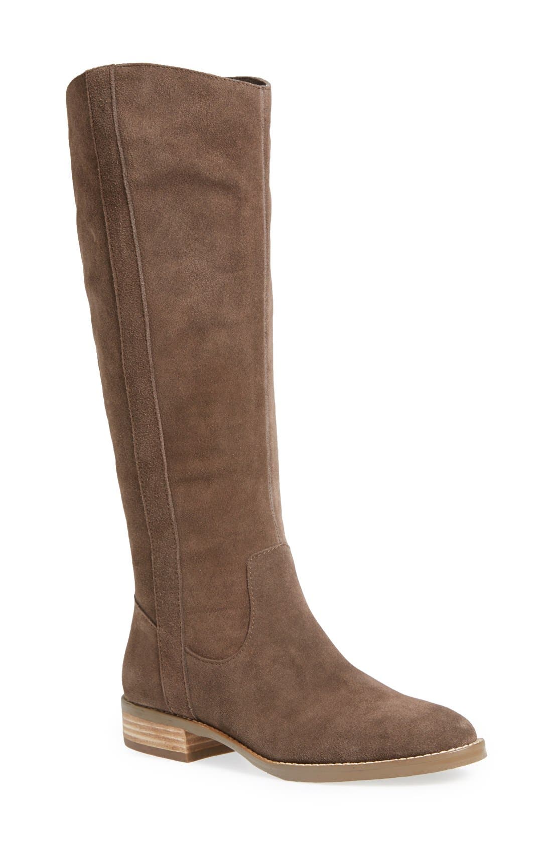 'Teba' Knee High Boot, Main, color, ASH SUEDE